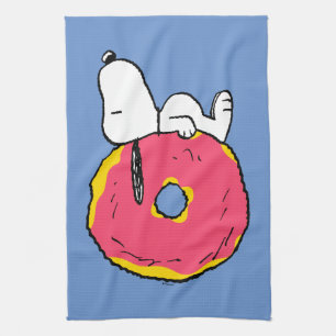 Peanuts Snoopy Pink Doughnut Tea Towel