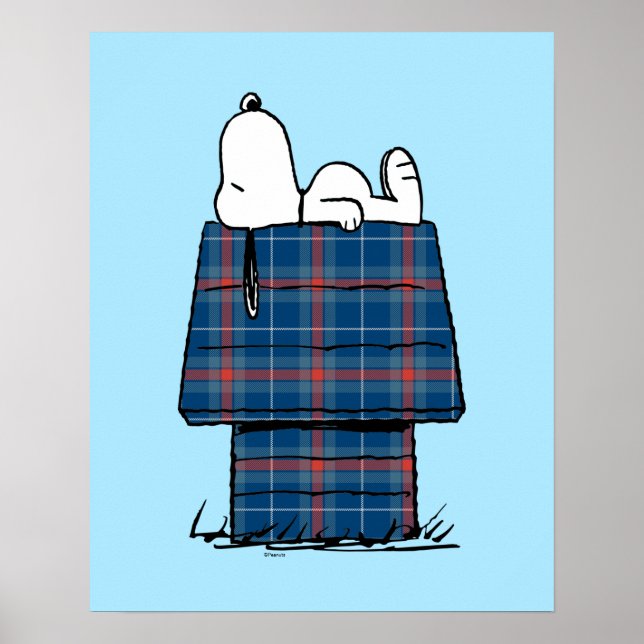 Peanuts | Snoopy Plaid Flannel Holiday Dog House Poster (Front)