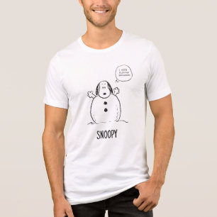 Peanuts   Snoopy Playing Snowman Tri-Blend Shirt