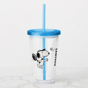 Peanuts   Snoopy Plays Tennis Acrylic Tumbler