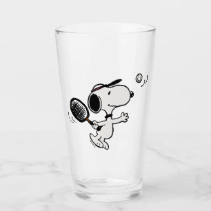 Peanuts   Snoopy Plays Tennis Glass