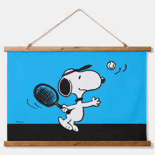 Peanuts   Snoopy Plays Tennis Hanging Tapestry