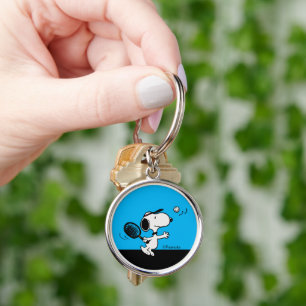 Peanuts   Snoopy Plays Tennis Key Ring