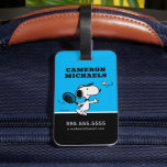 Peanuts | Snoopy Plays Tennis Luggage Tag<br><div class="desc">In the Peanuts comic strip and animated films,  Snoopy is often depicted playing tennis against his owner Charlie Brown or other characters like Linus and Lucy. This design showcases Snoopy's athletic abilities and competitive spirit in a humourous way.</div>