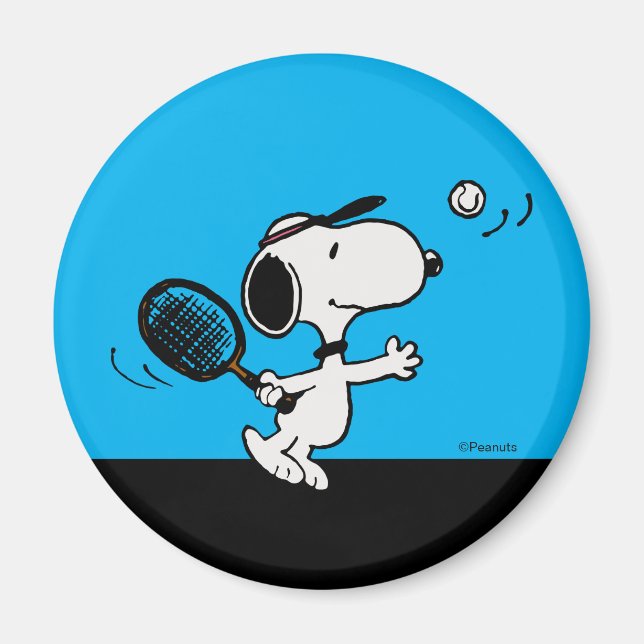 Peanuts | Snoopy Plays Tennis Magnet (Front)