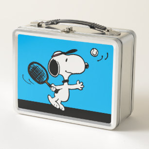 Peanuts Snoopy Plays Tennis Metal Lunch Box