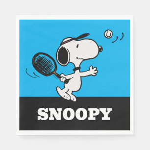 Peanuts   Snoopy Plays Tennis Napkin