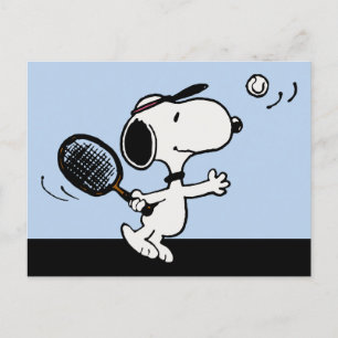 Peanuts   Snoopy Plays Tennis Postcard
