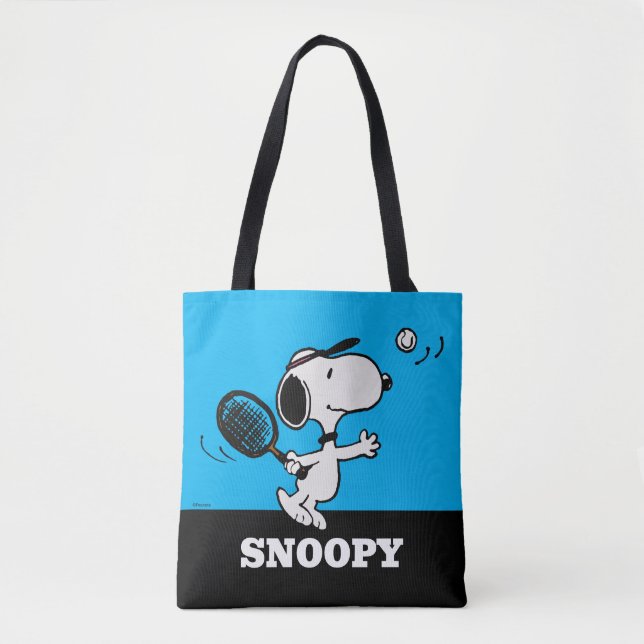 Peanuts | Snoopy Plays Tennis Tote Bag (Front)