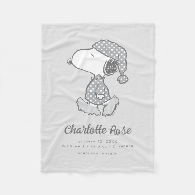 Peanuts | Snoopy Polka Dot Pyjamas Baby Fleece Blanket (Front)