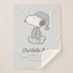Peanuts Snoopy Polka Dot Pyjamas Baby Sherpa Blanket