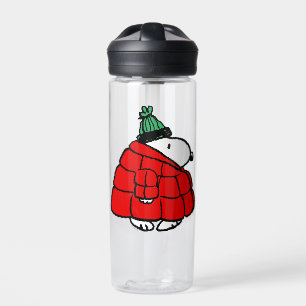 Peanuts Snoopy Puffy Red Winter Jacket Water Bottle