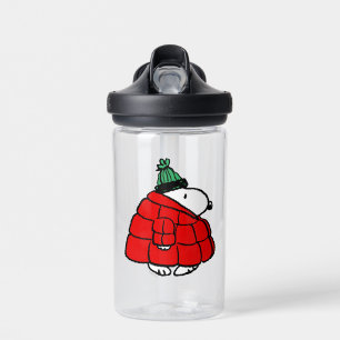 Peanuts Snoopy Puffy Red Winter Jacket Water Bottle