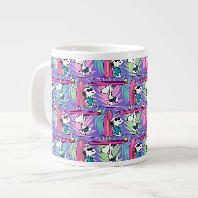 Peanuts | Snoopy Purple Surf Pattern Large Coffee Mug (Front Left)
