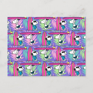 Peanuts   Snoopy Purple Surf Pattern Postcard