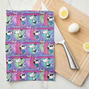 Peanuts   Snoopy Purple Surf Pattern Tea Towel