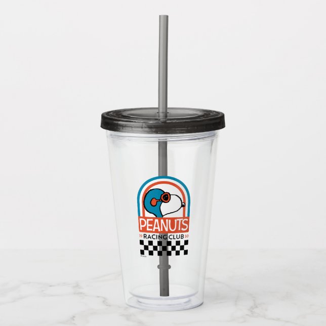 Peanuts | Snoopy Racing Club | Add Your Name Acrylic Tumbler (Front)