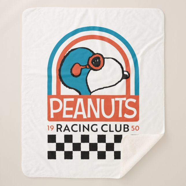 Peanuts | Snoopy Racing Club Sherpa Blanket (Front)