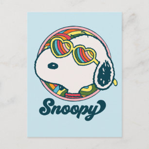 Peanuts Snoopy Rainbow Heart Sunglasses Postcard