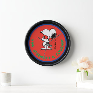Peanuts   Snoopy Raw Strength & Courage Badge Clock