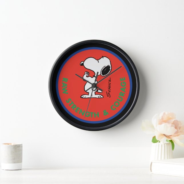 Peanuts | Snoopy Raw Strength & Courage Badge Clock (Home)
