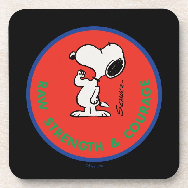 Peanuts | Snoopy Raw Strength & Courage Badge Coaster (Front)