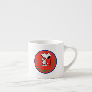 Peanuts Snoopy Raw Strength & Courage Badge Espresso Cup