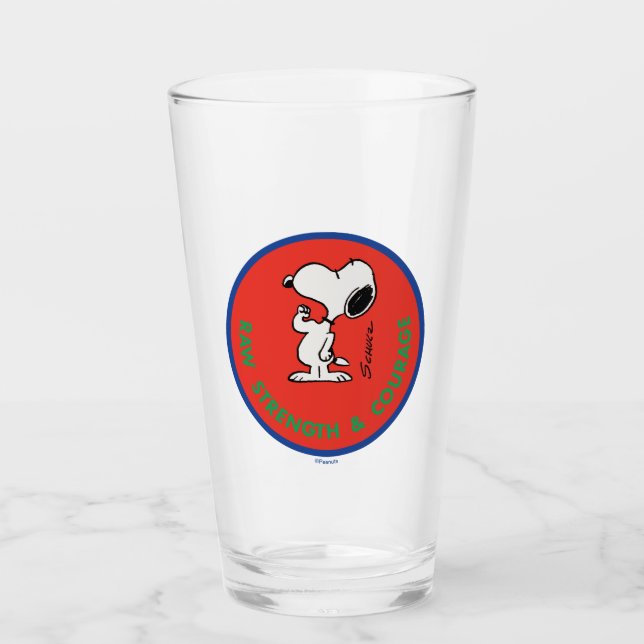 Peanuts | Snoopy Raw Strength & Courage Badge Glass (Front)