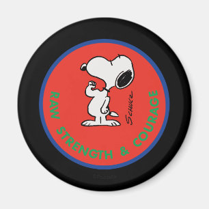 Peanuts   Snoopy Raw Strength & Courage Badge Magnet