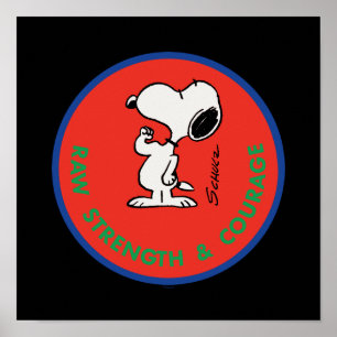 Peanuts Snoopy Raw Strength & Courage Badge Poster
