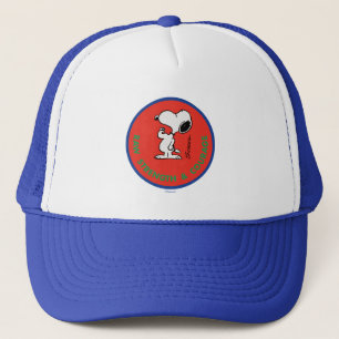 Peanuts Snoopy Raw Strength & Courage Badge Trucker Hat
