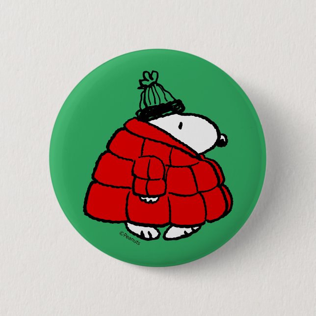 Peanuts | Snoopy Red Puffer Jacket 6 Cm Round Badge (Front)
