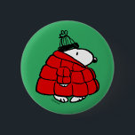 Peanuts | Snoopy Red Puffer Jacket 6 Cm Round Badge<br><div class="desc">Check out this fun Peanuts design featuring Snoopy in his red puffy winter jacket.</div>