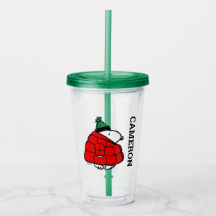 Peanuts Snoopy Red Puffer Jacket Acrylic Tumbler