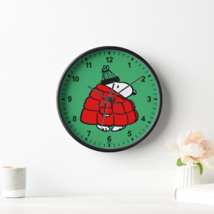 Peanuts   Snoopy Red Puffer Jacket Clock