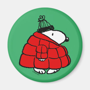 Peanuts Snoopy Red Puffer Jacket Magnet