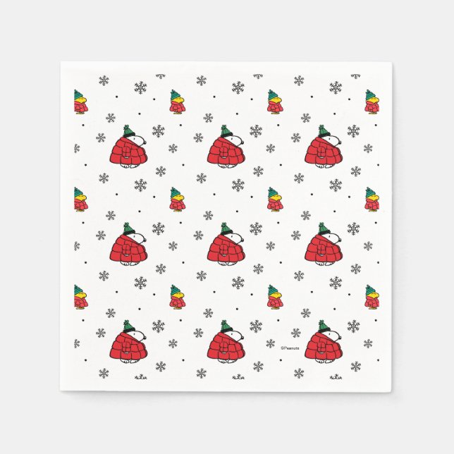 Peanuts | Snoopy Red Puffer Jacket Napkin (Front)