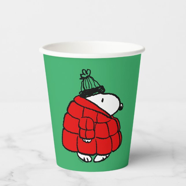 Peanuts | Snoopy Red Puffer Jacket Paper Cups (Front)