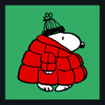 Peanuts | Snoopy Red Puffer Jacket Poster<br><div class="desc">Check out this fun Peanuts design featuring Snoopy in his red puffy winter jacket.</div>