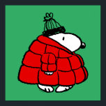 Peanuts | Snoopy Red Puffer Jacket Poster<br><div class="desc">Check out this fun Peanuts design featuring Snoopy in his red puffy winter jacket.</div>