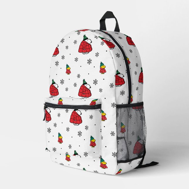Peanuts | Snoopy Red Puffer Jacket Printed Backpack (Back Corner Right)