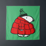 Peanuts | Snoopy Red Puffer Jacket Tapestry<br><div class="desc">Check out this fun Peanuts design featuring Snoopy in his red puffy winter jacket.</div>