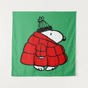 Peanuts Snoopy Red Puffer Jacket Tapestry