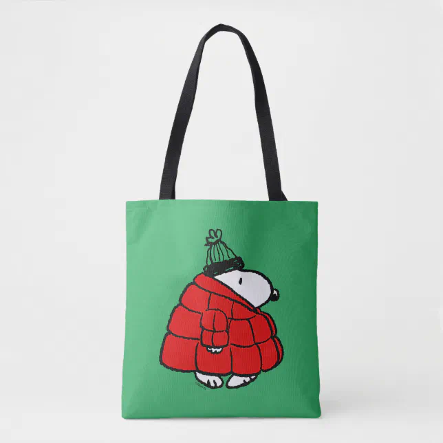 Peanuts | Snoopy Red Puffer Jacket Tote Bag | Zazzle