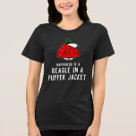 Peanuts | Snoopy Red Puffer Jacket Tri-Blend Shirt<br><div class="desc">Check out this fun Peanuts design featuring Snoopy in his red puffy winter jacket.</div>