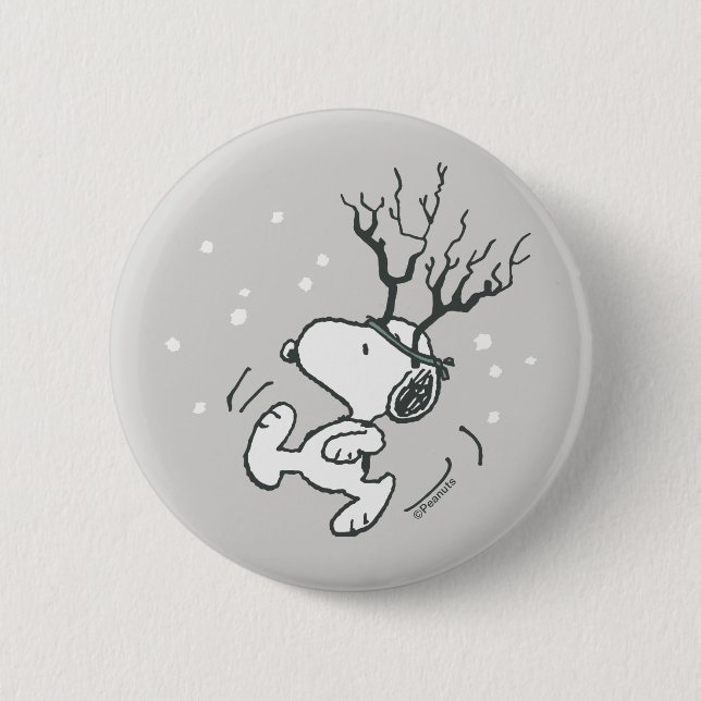 Peanuts | Snoopy Reindeer 6 Cm Round Badge (Front)
