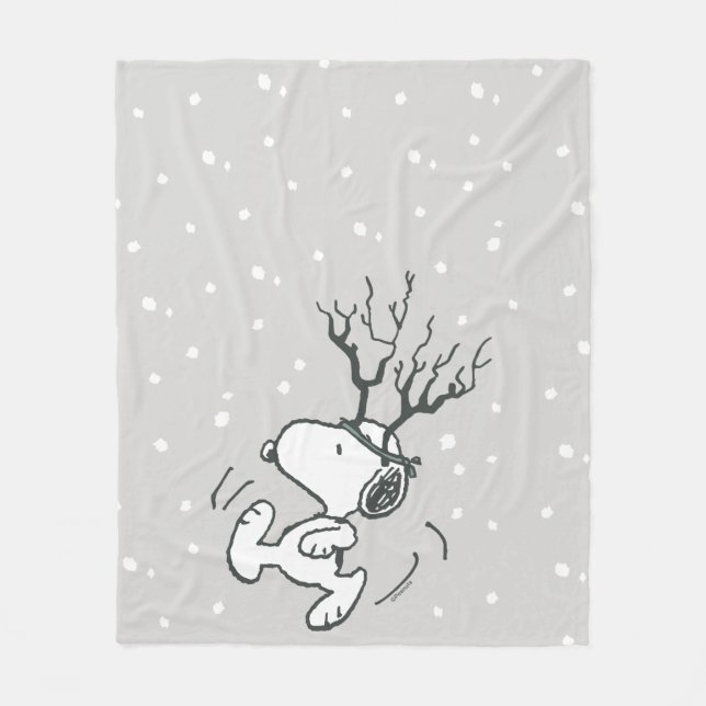 Peanuts | Snoopy Reindeer Fleece Blanket (Front)
