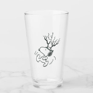 Peanuts   Snoopy Reindeer Glass