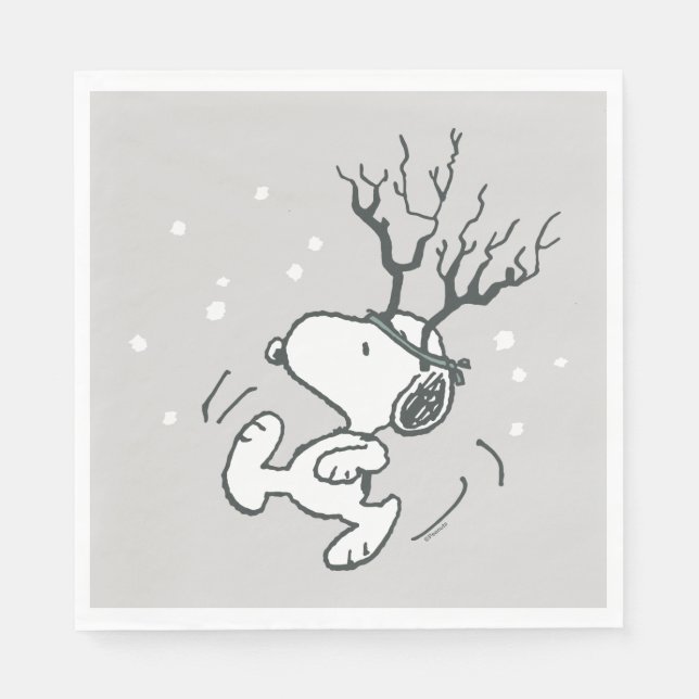 Peanuts | Snoopy Reindeer Napkin (Front)