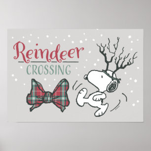 Peanuts Snoopy Reindeer Poster